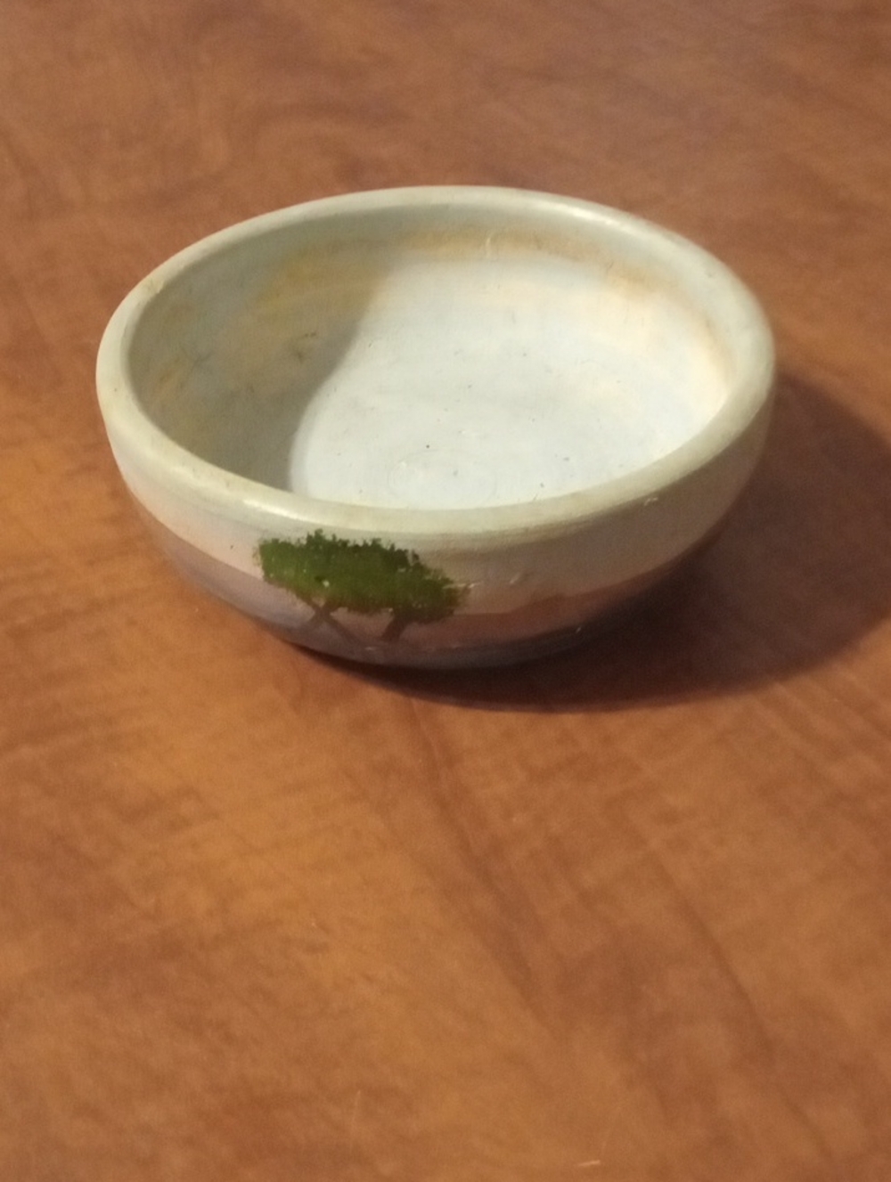 Handcrafted Ceramic Decorative Bowl with Tree Art